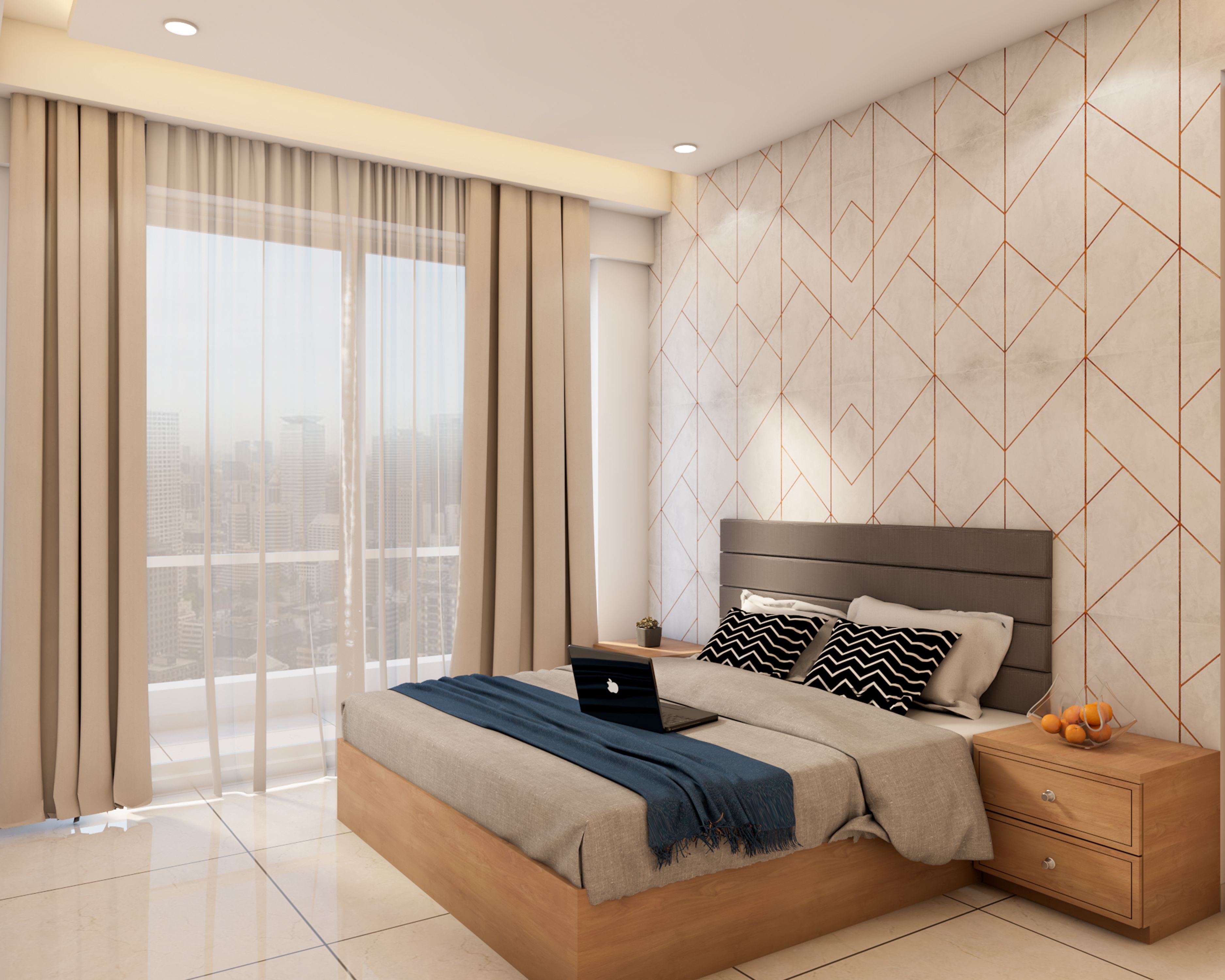 Contemporary Spacious Guest Bedroom Design
