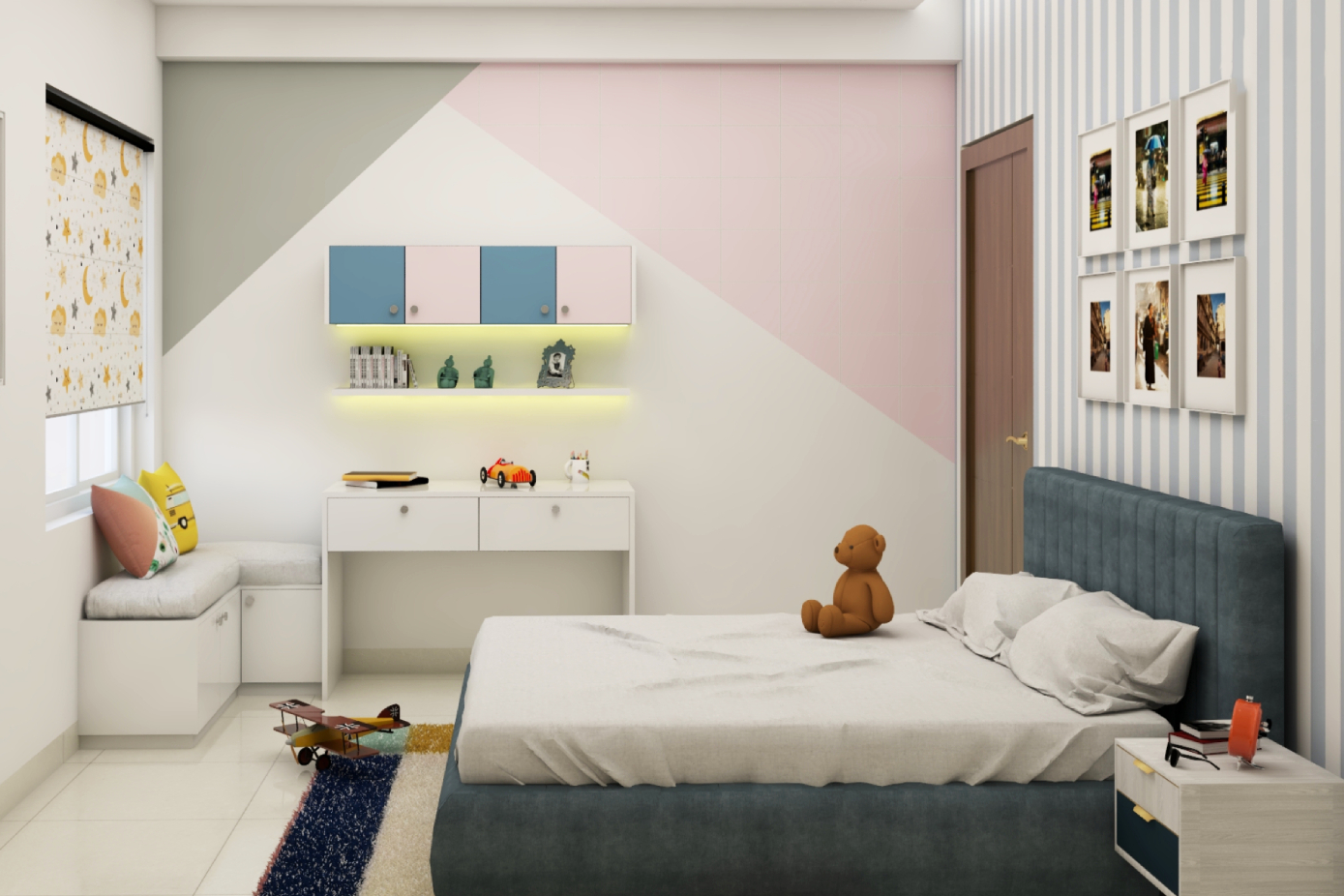Low Maintenance Compact Modern Style Kids' Bedroom Design | Livspace