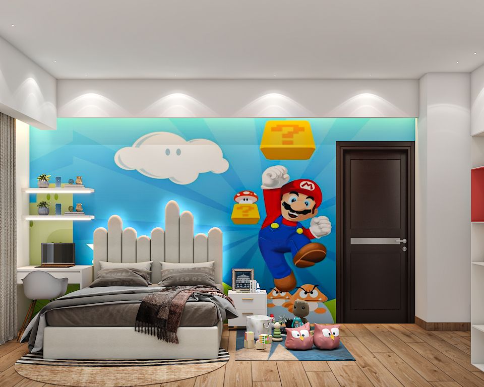Multi-Functional Spacious Contemporary Themed Kid's Bedroom Design |  Livspace
