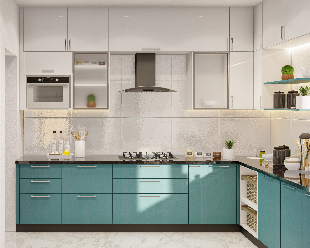 Modern Convenient Low-Maintenance Compact Kitchen Design | Livspace