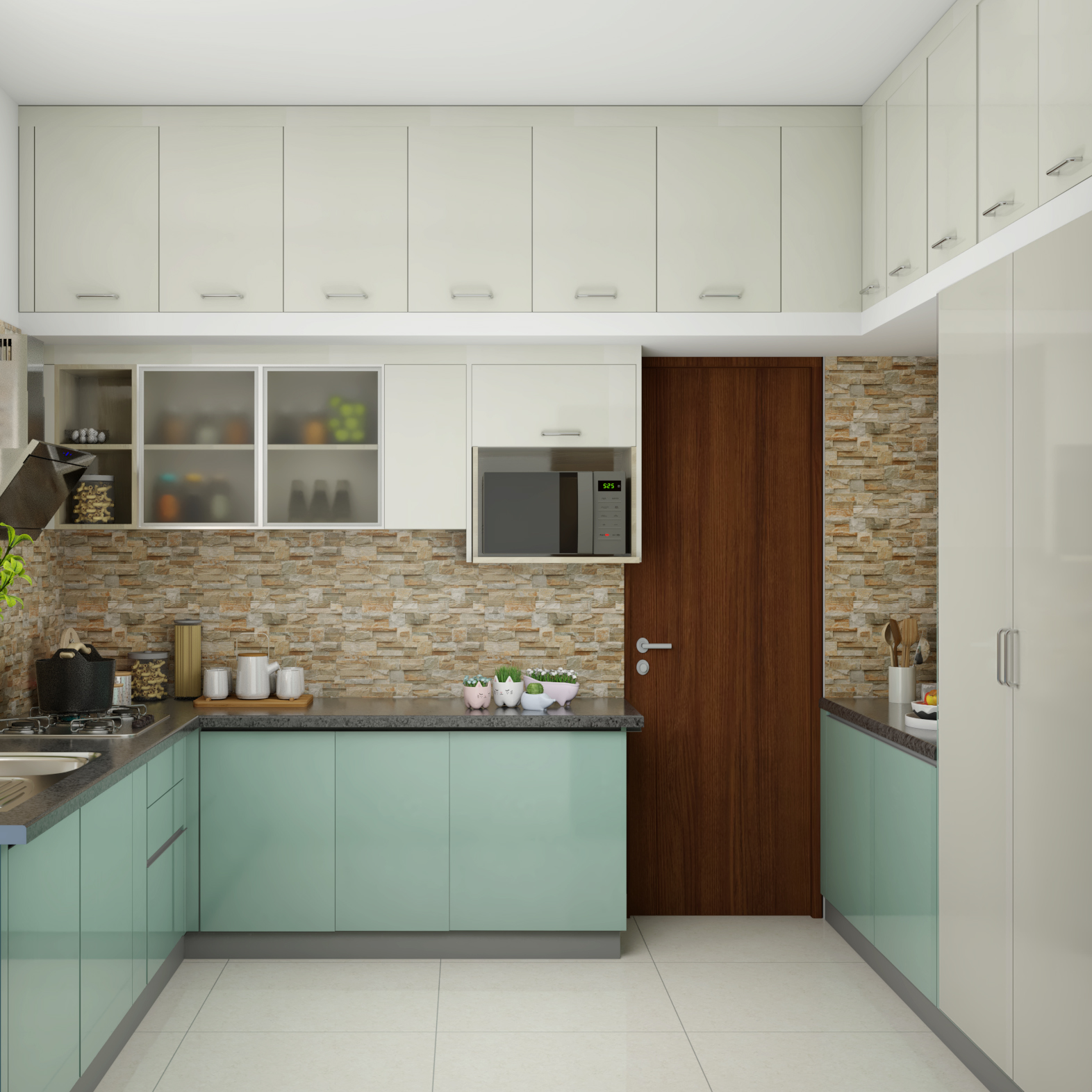 Colourful Modular Kitchen Design With Modern Interiors