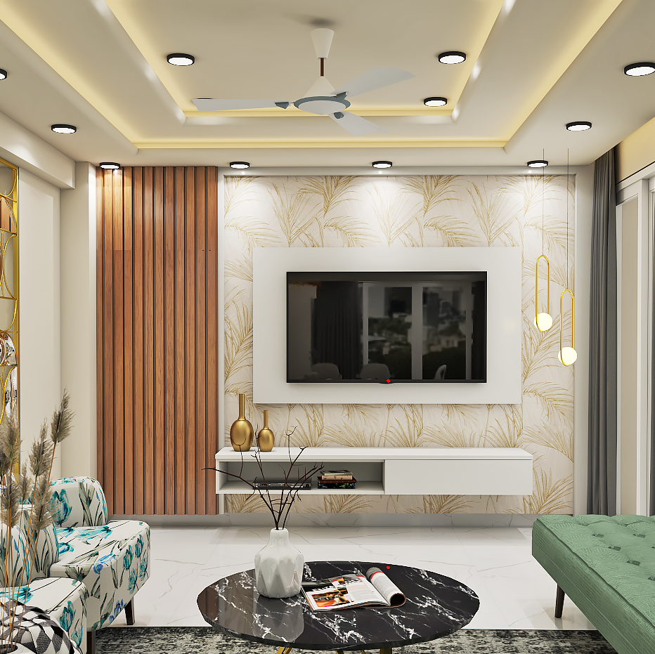 Low Maintenance Convenient Modern Style TV Unit Design Livspace