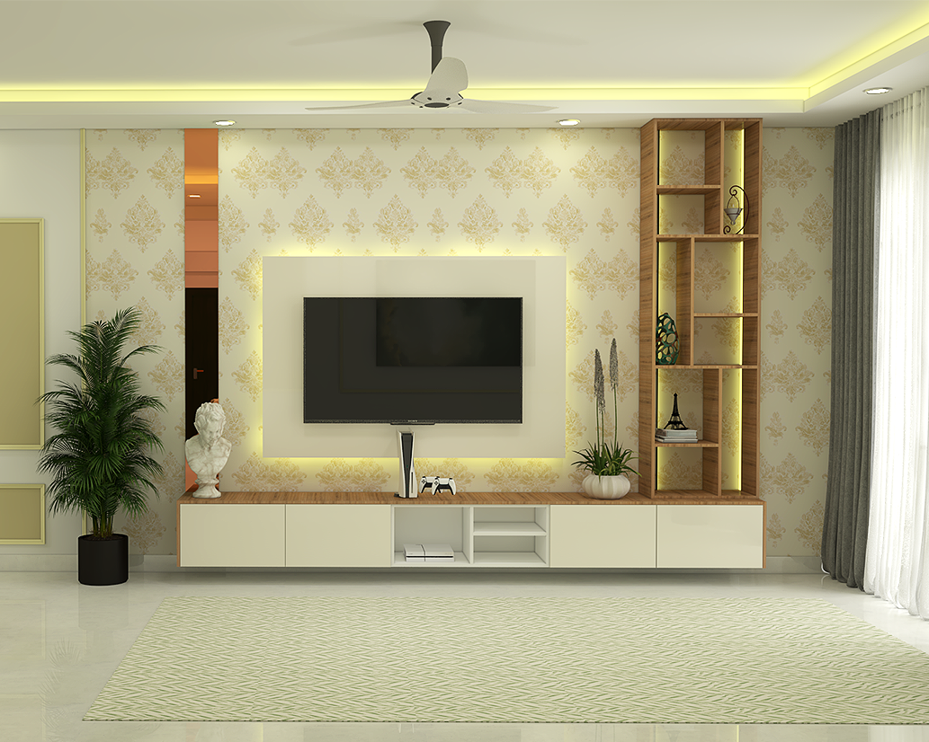 Modern Brown And Cream Damask Wallpaper Design