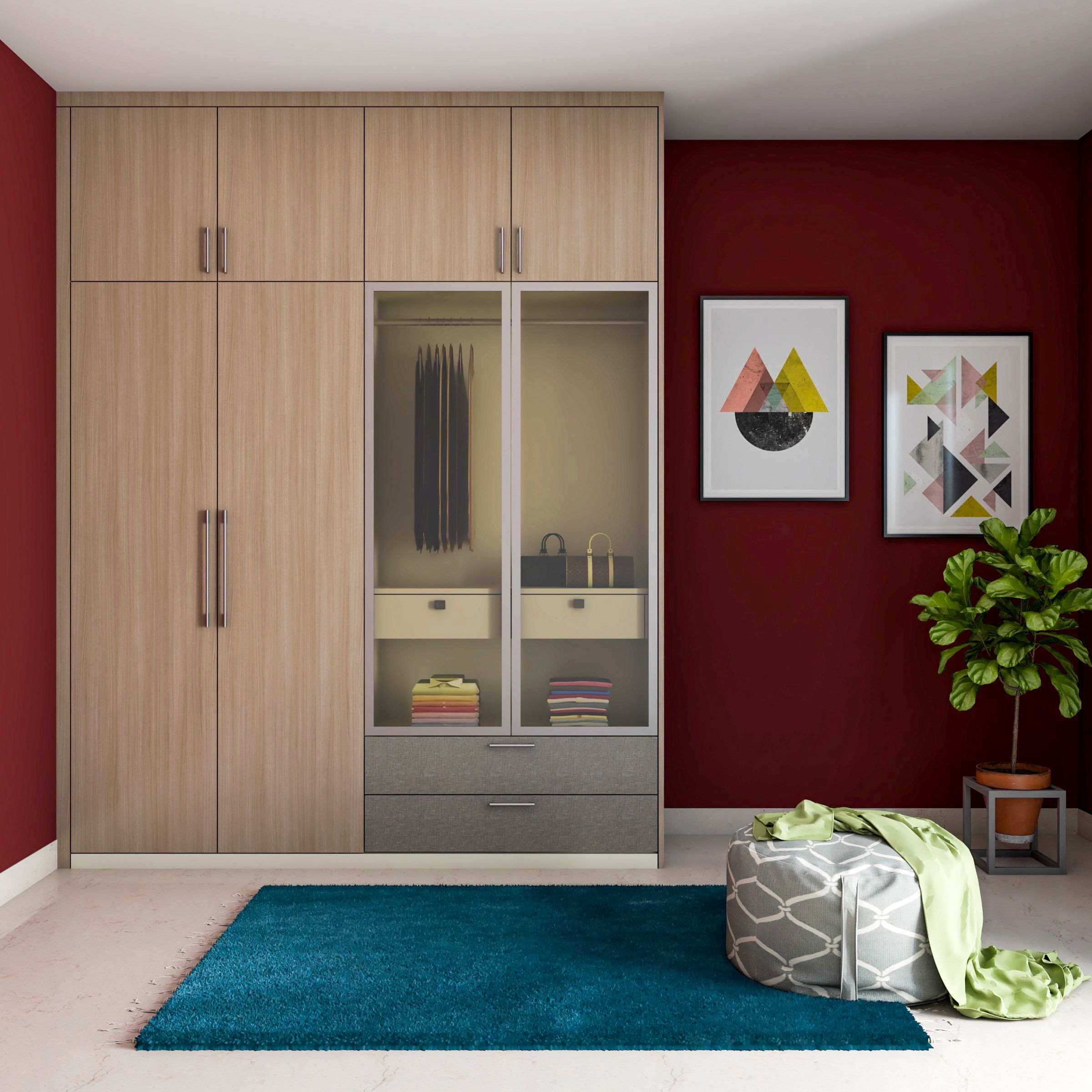 Modern Spacious Low Maintenance Mid Range Wardrobe Design Livspace