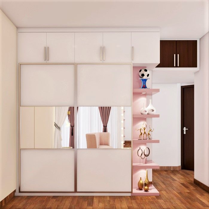 Shabby Chic Spacious Wardrobe Design With Shelves