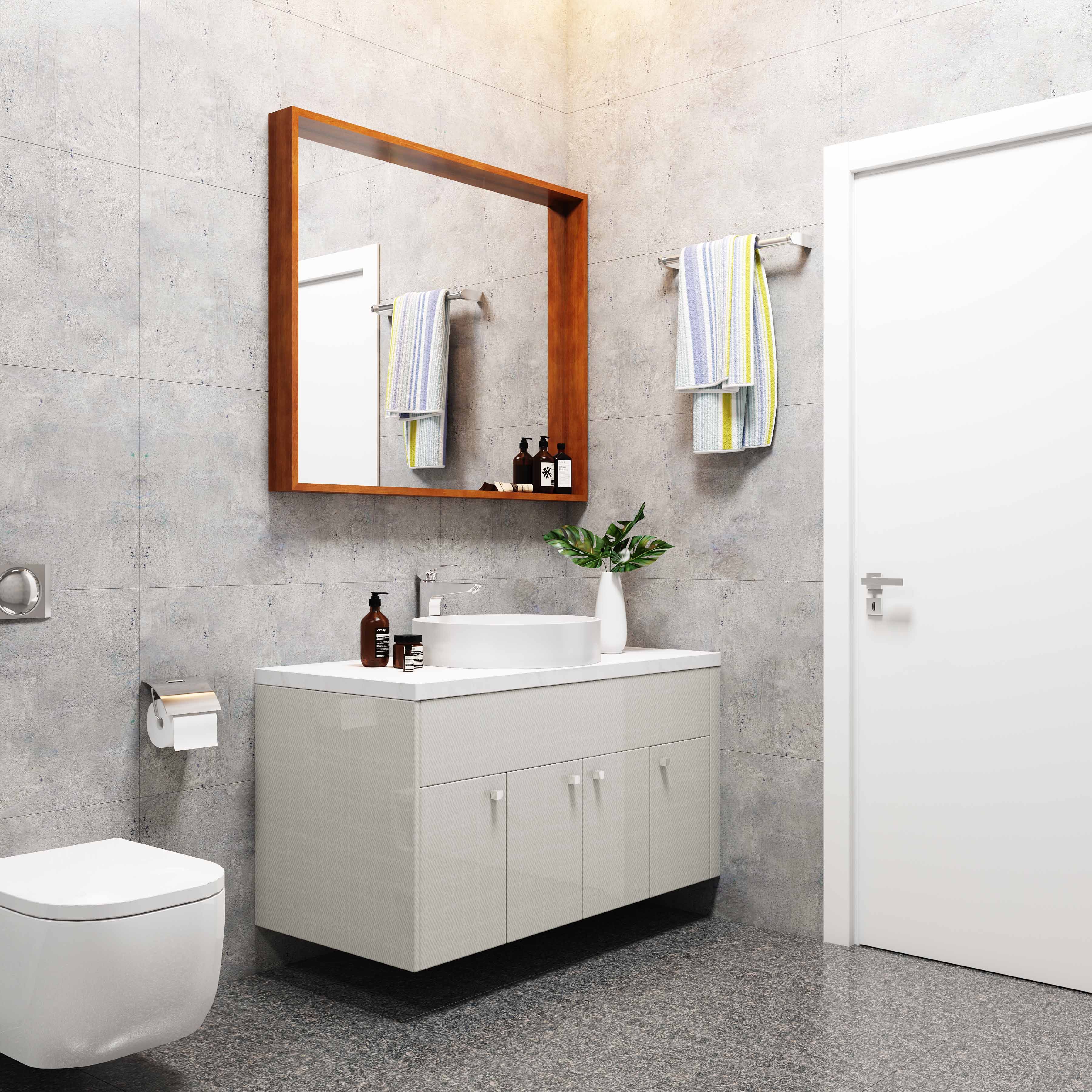 Ceramic Matte Light Grey Bathroom Tile Design