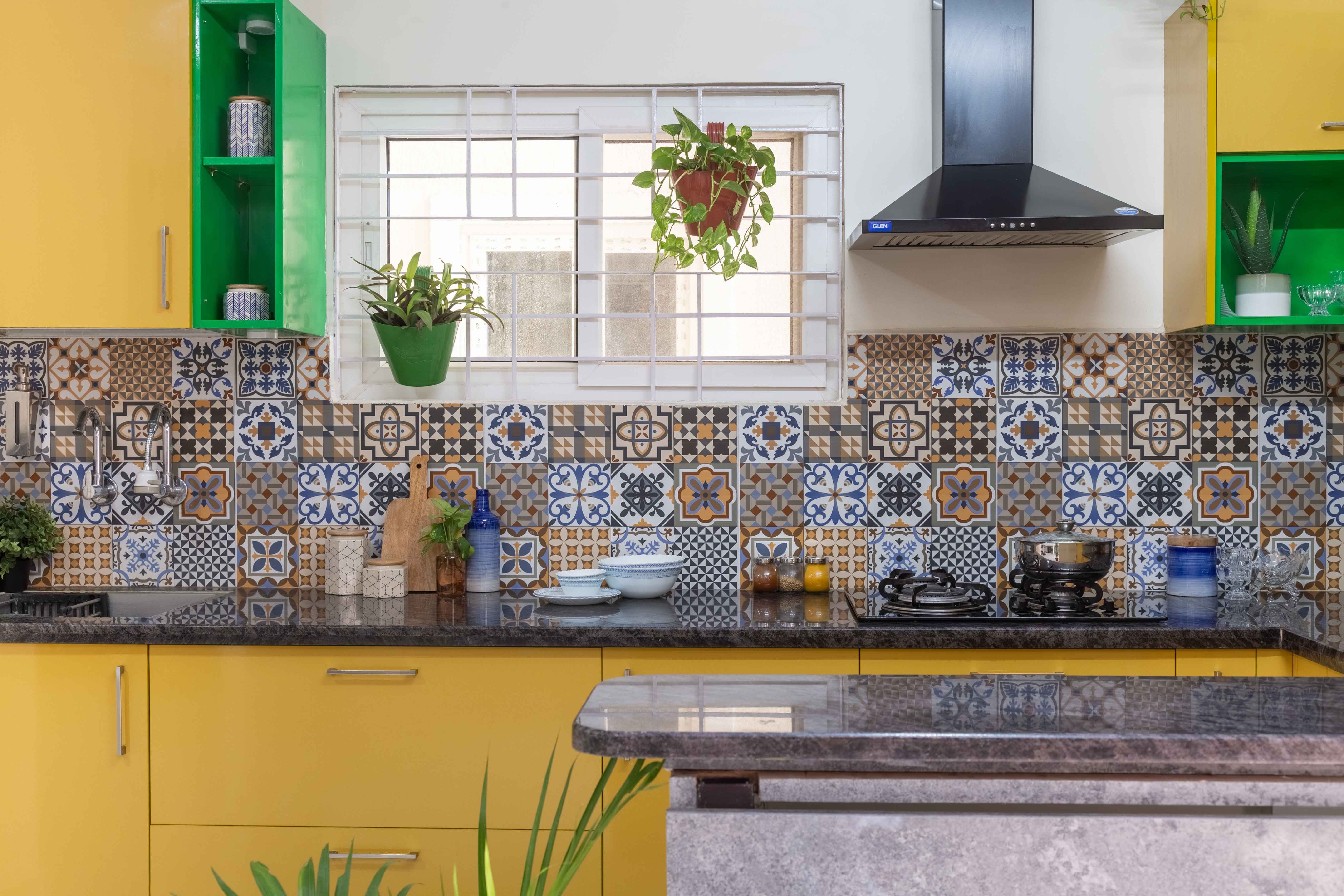 Moroccan Ceramic MultiColoured Kitchen Tile Design Livspace