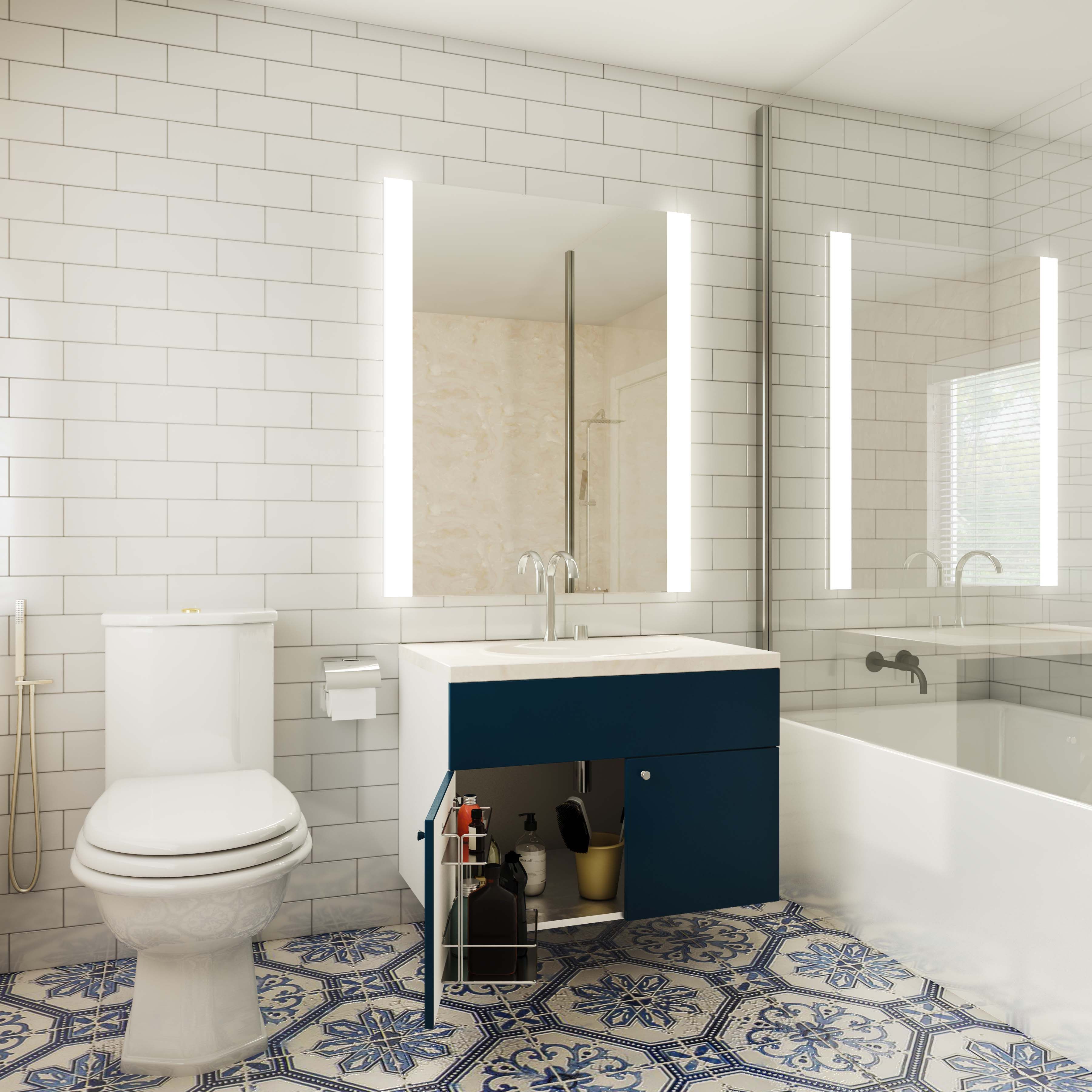 Ceramic White Glossy Bathroom Tile Design