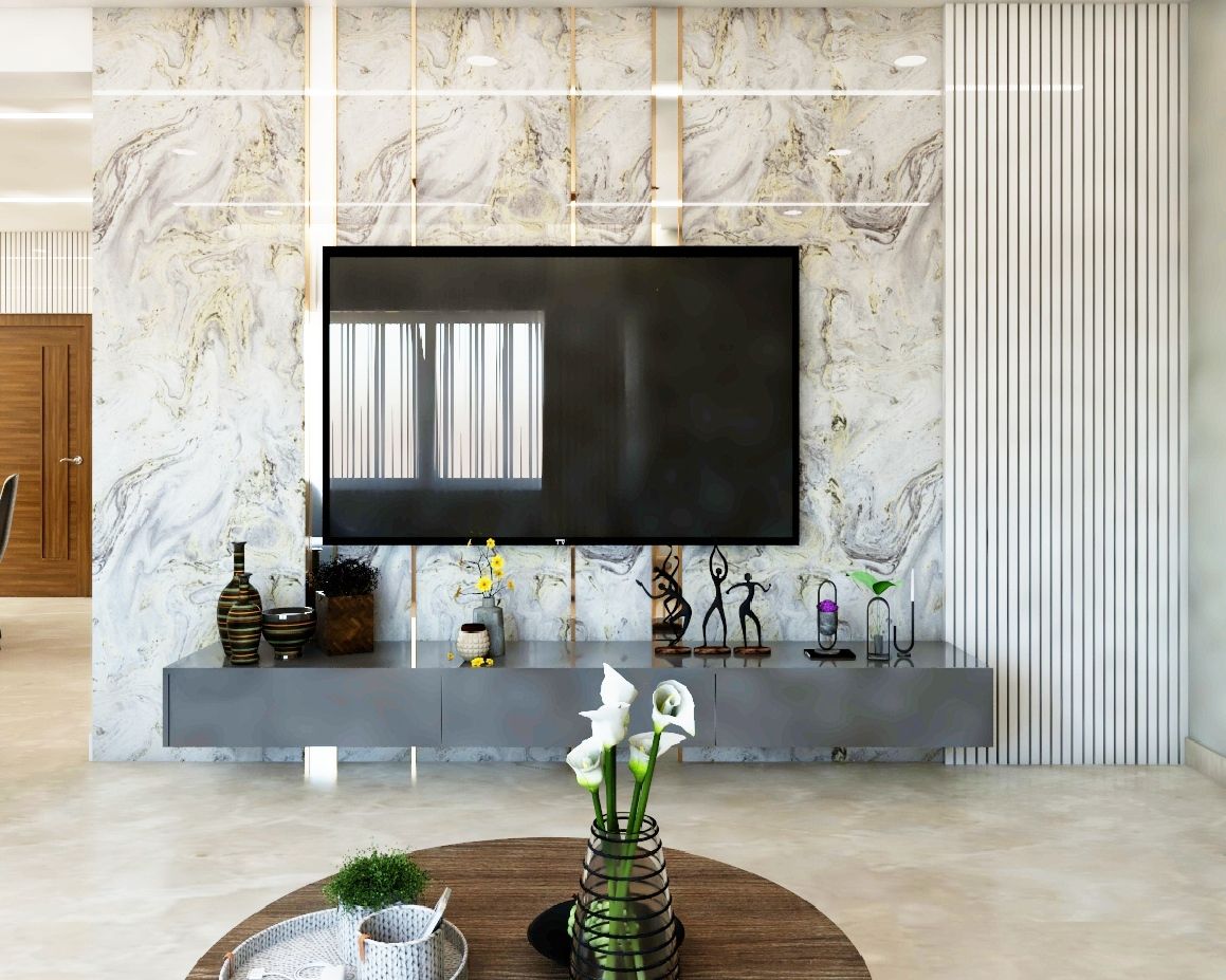 WallMounted TV Unit Design With Drawer Storage Livspace