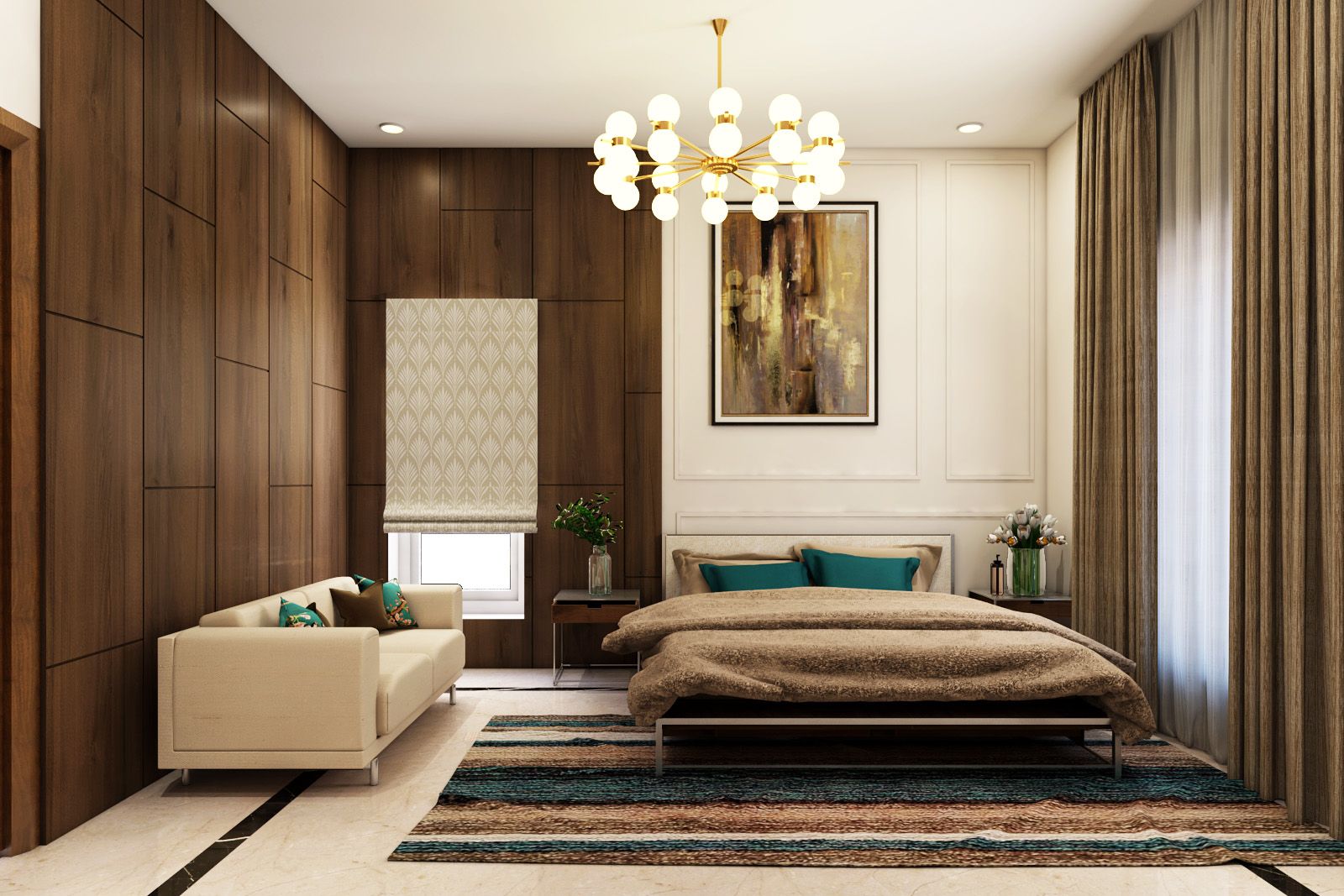 brown-wall-design-with-wooden-panelling-livspace