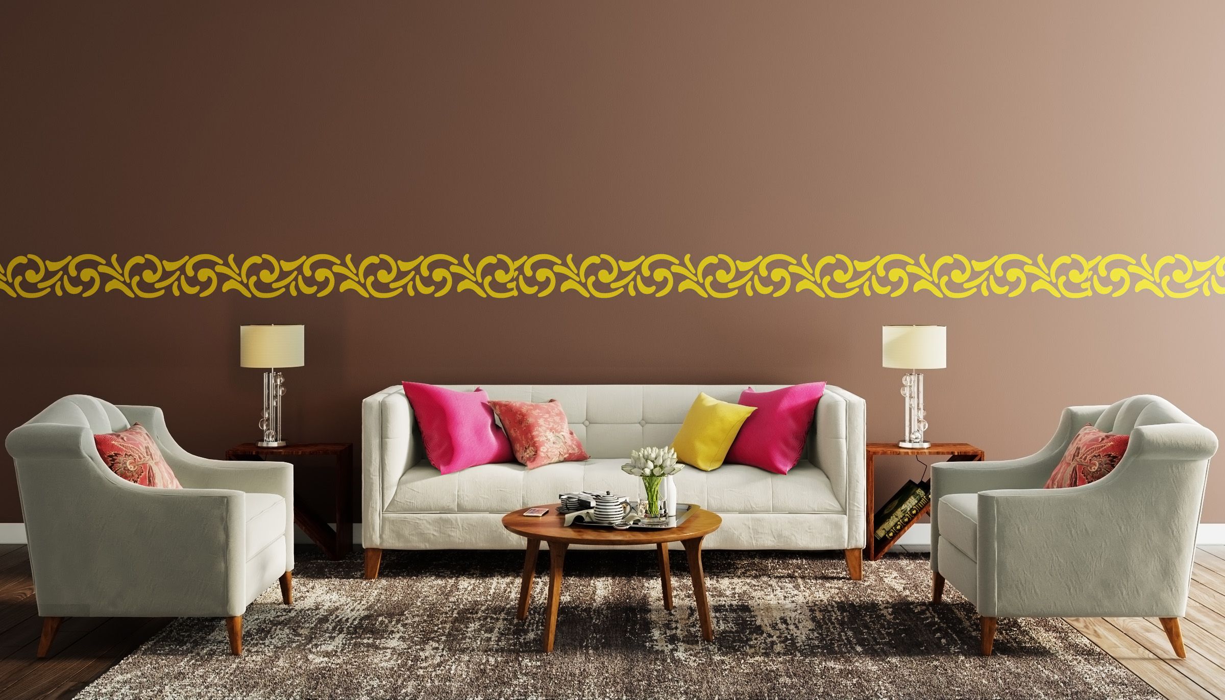 Brown Wall Paint Design For Living Rooms And Dining Rooms | Livspace