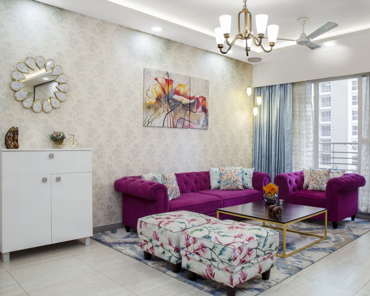 Light Beige Living Room Wallpaper For Modern Houses