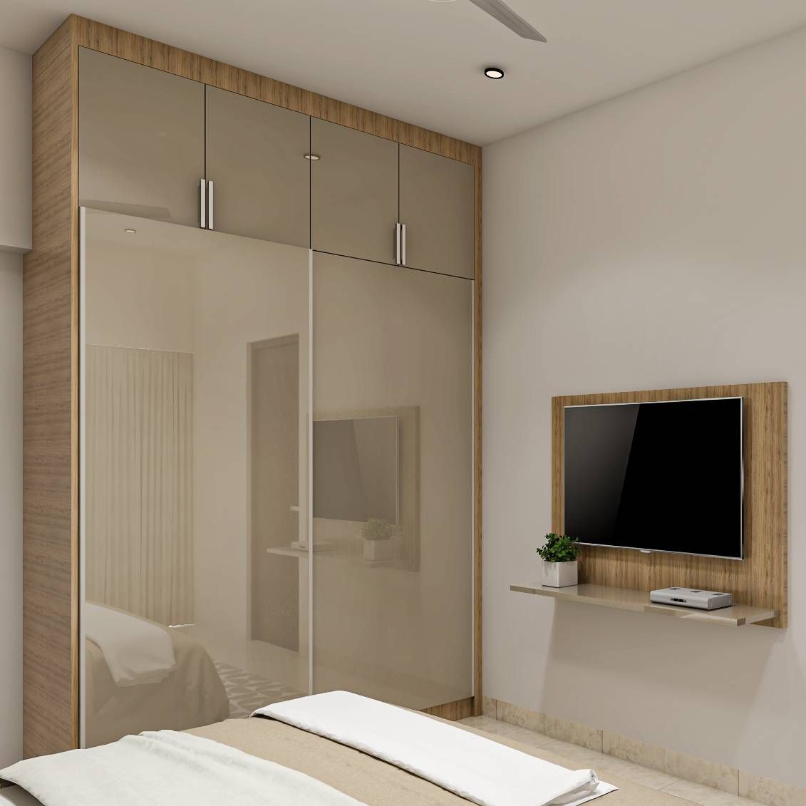 2-Door Sliding Wardrobe Design Bedrooms | Livspace