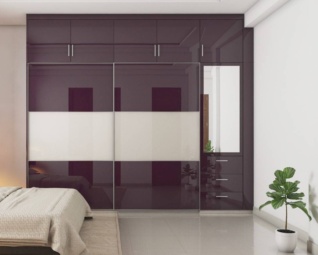 Modern 2-Door Sliding Door Wardrobe Design For Bedrooms