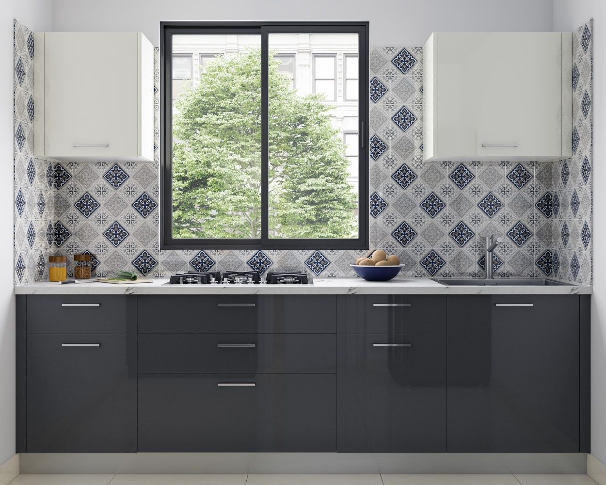 Modern Aluminium Black Sliding Window Design For Kitchens