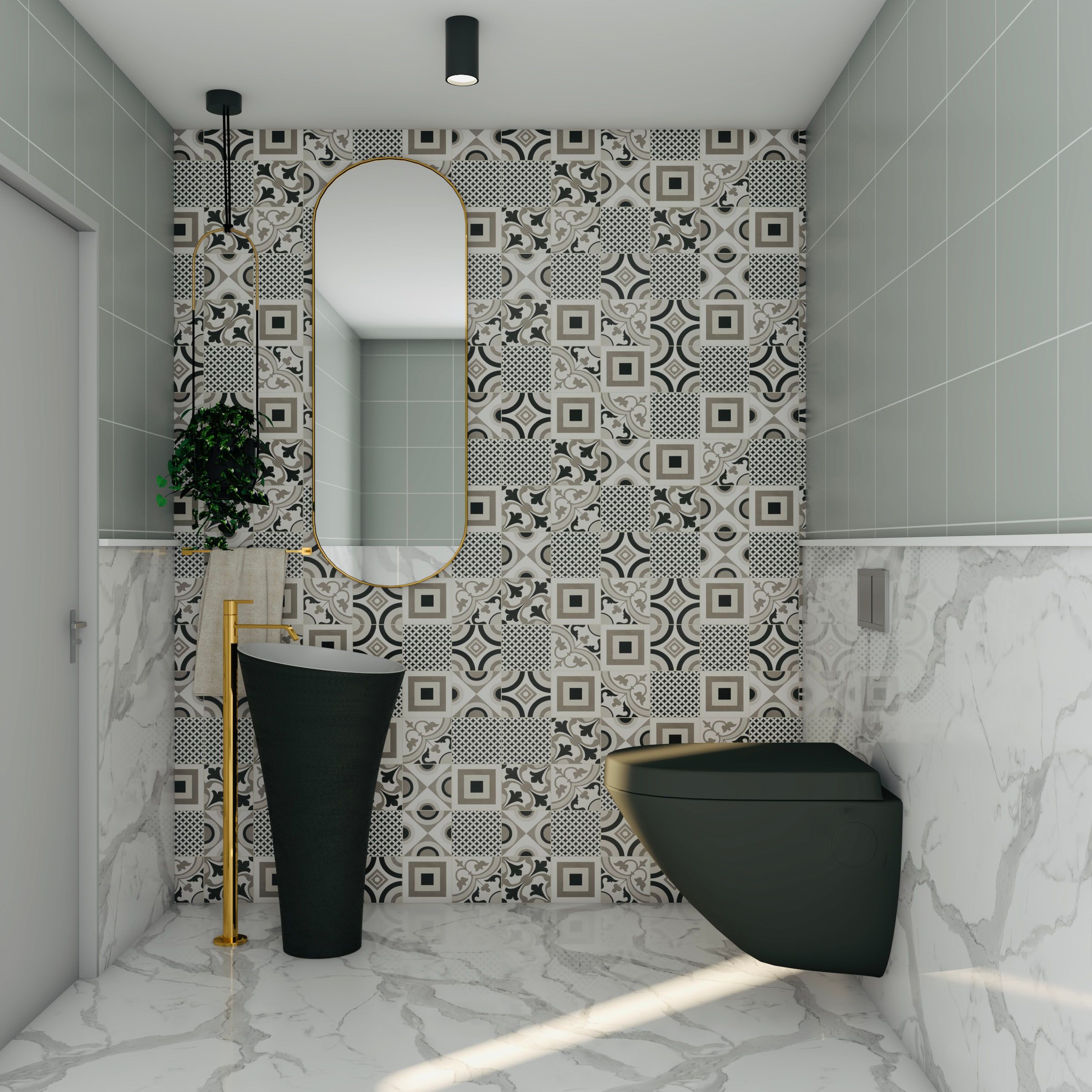 Contemporary Ceramic Moroccan Bathroom Tile Design