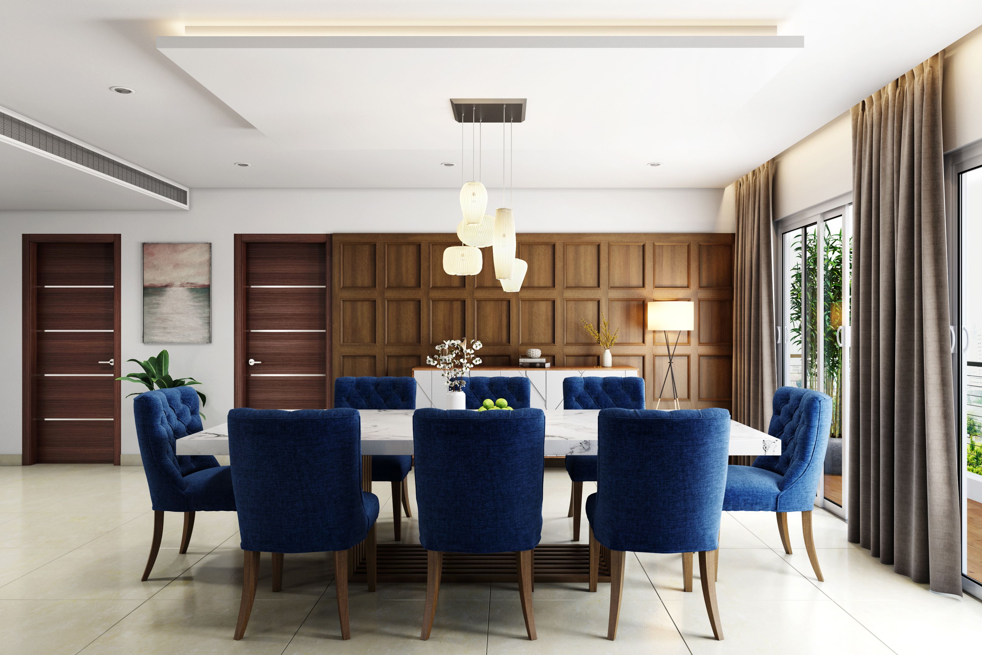 Rich & Spacious Dining Room Design | Livspace