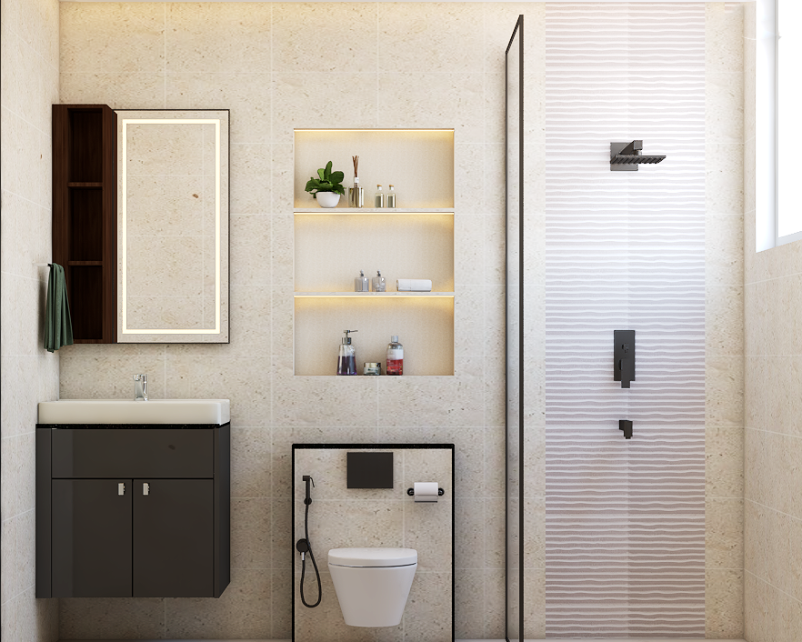 Modern Bathroom Design With Textured Tiles