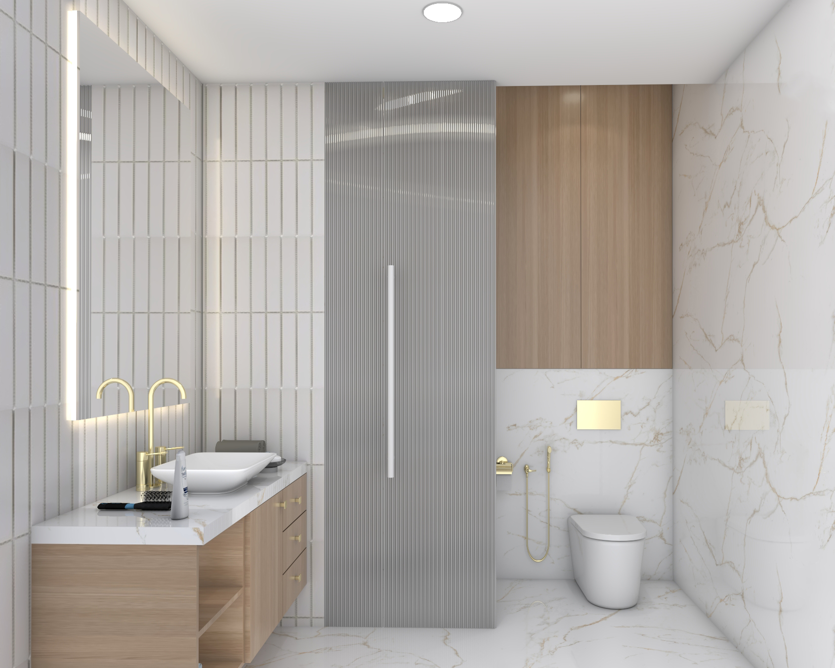 Contemporary Bathroom Design With Vanity Cabinet
