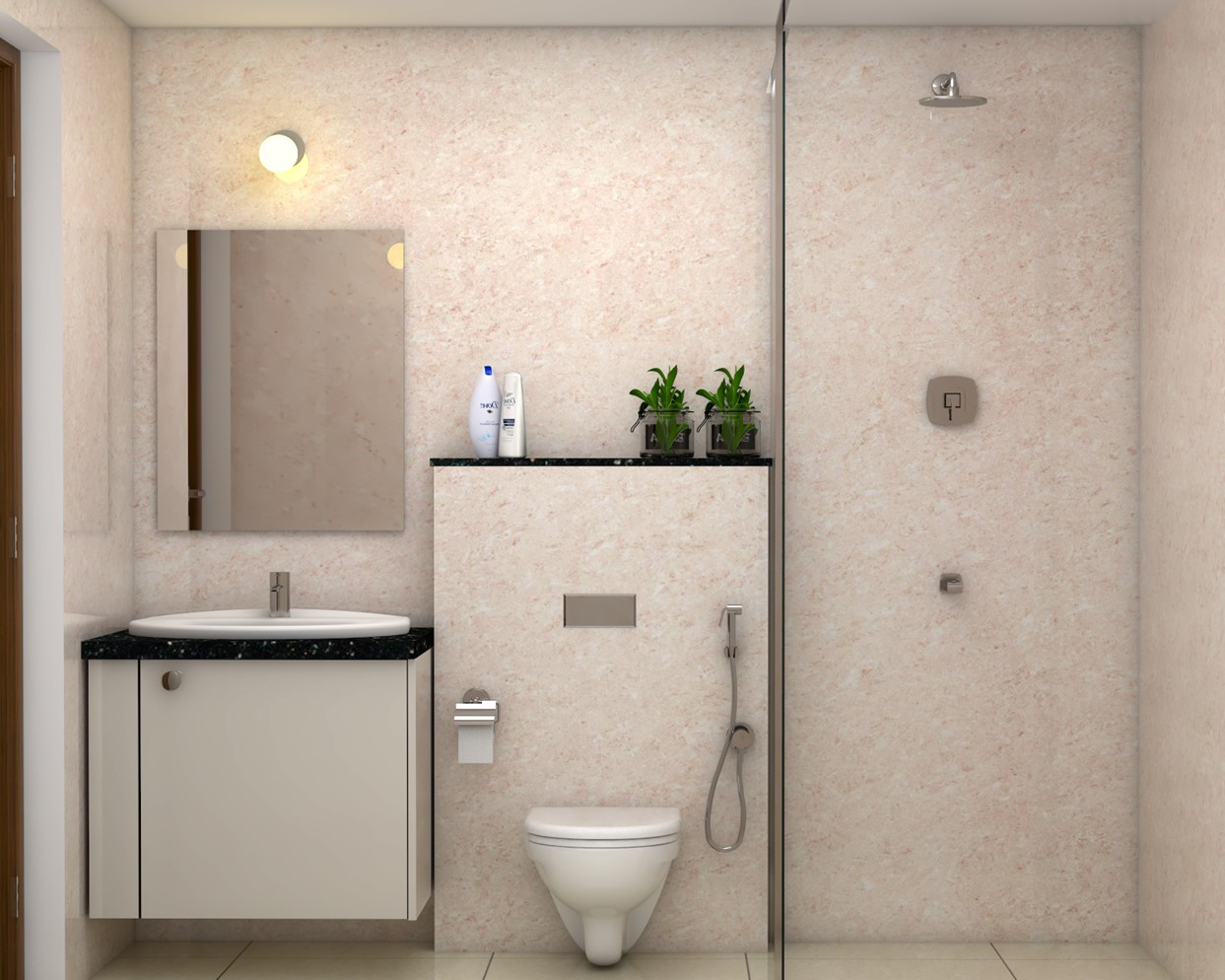 Contemporary Bathroom Design With Vanity Counter