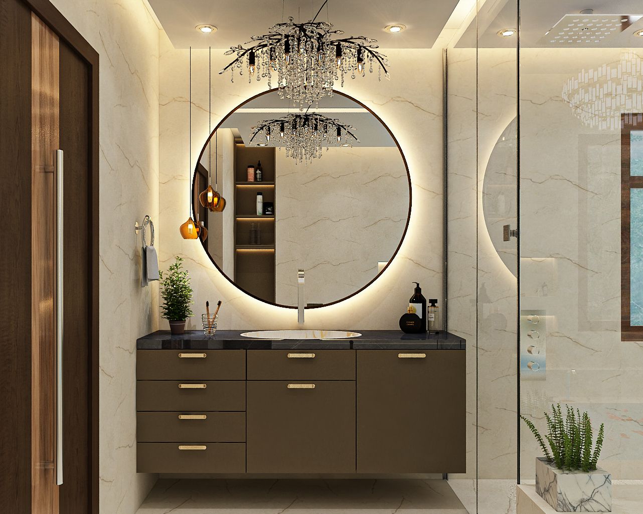 Contemporary-styled Spacious Bathroom Design
