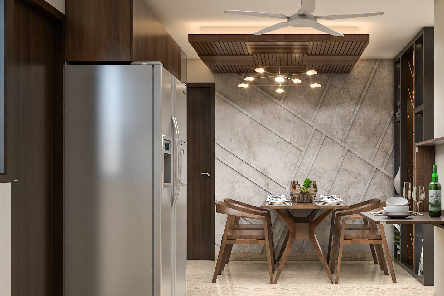 Classic Dining Room Design With Wooden Display Unit | Livspace