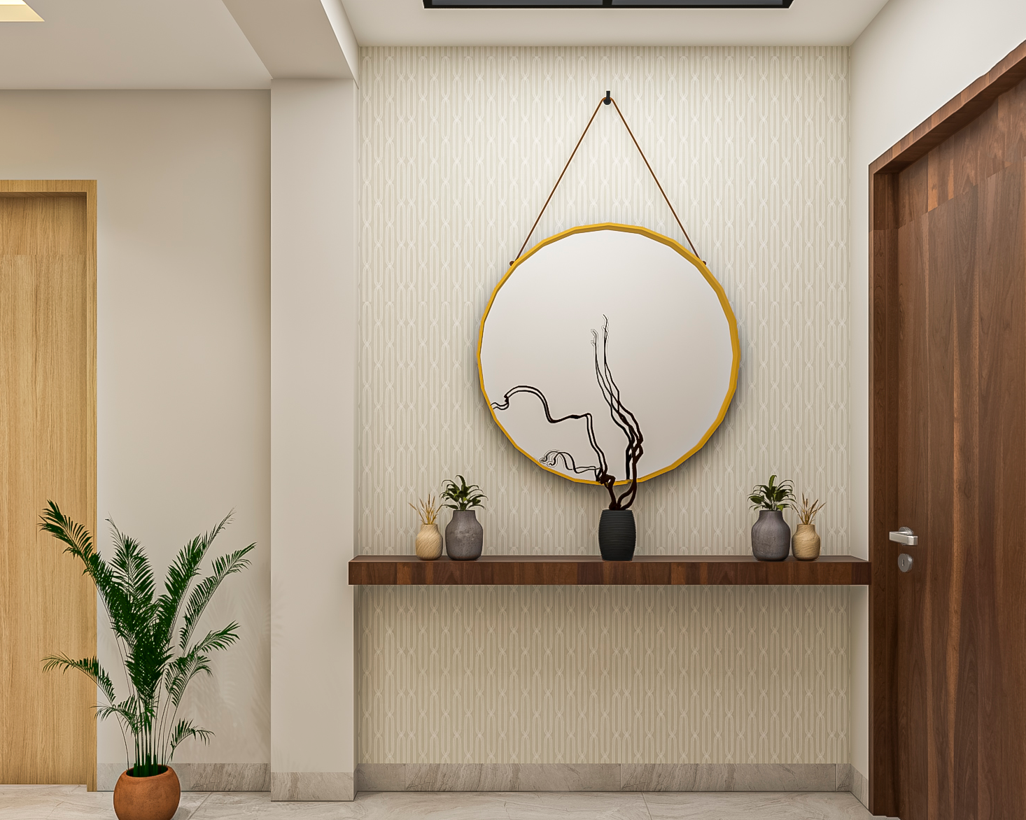 Contemporary Foyer Design With Neutral Colours