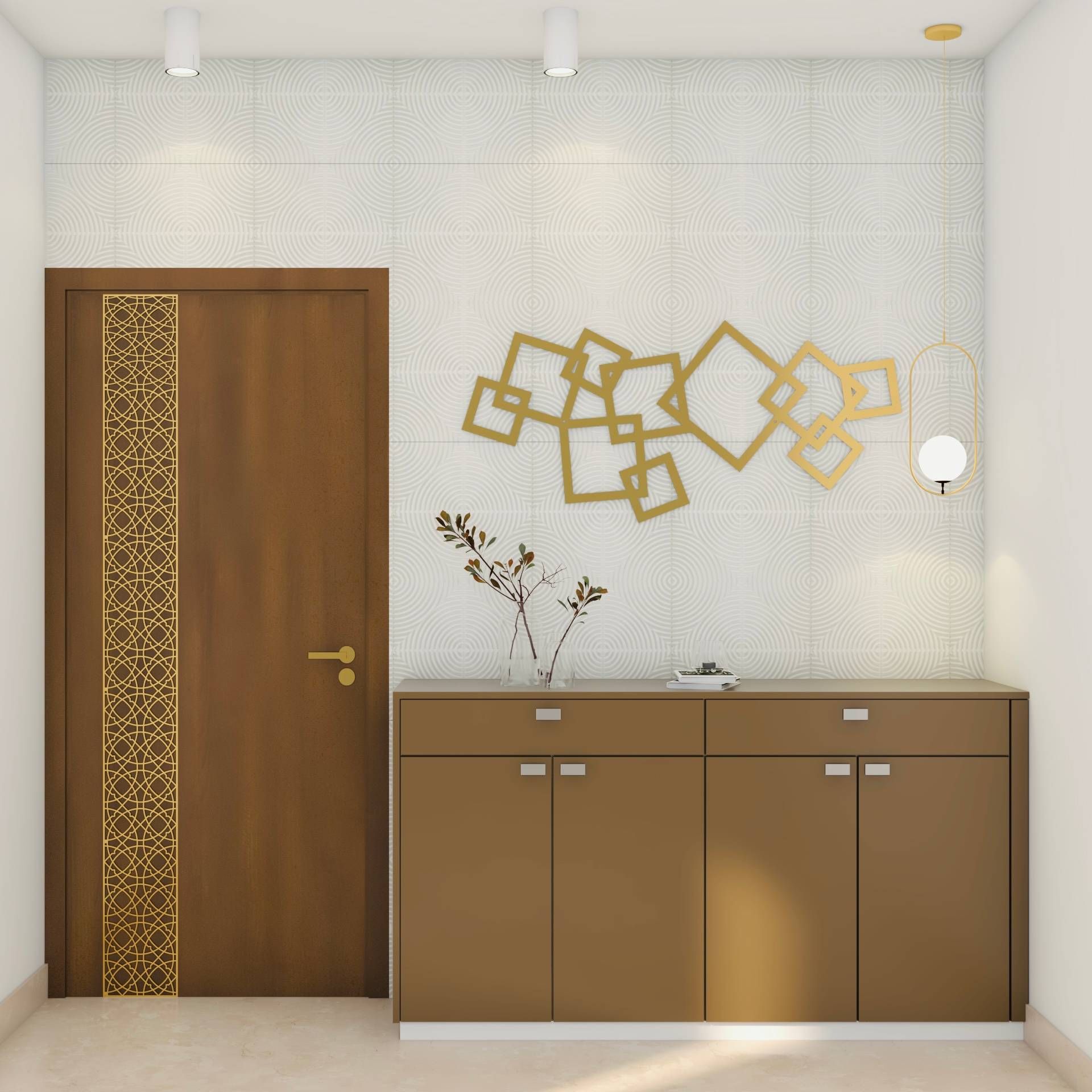 Contemporary Brown Themed Foyer Design