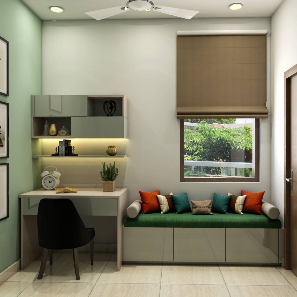 Modern Home Office Design With Subtle Colour Palette
