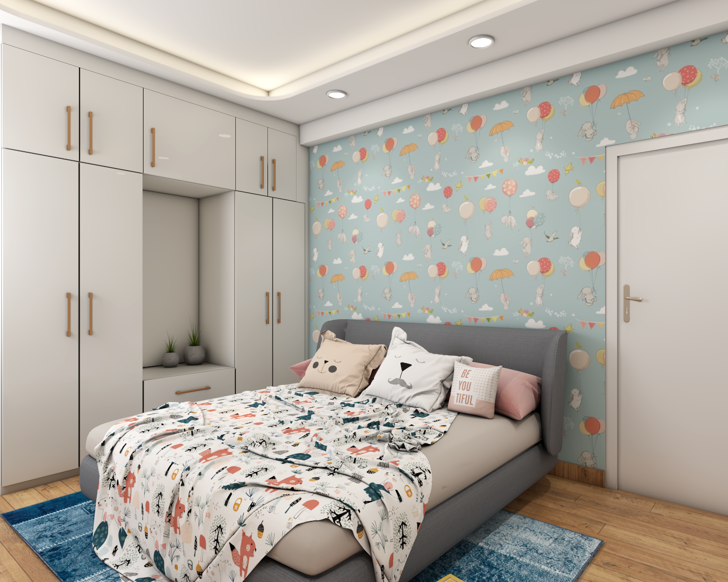 Convenient Spacious Contemporary Style Kid’s Bedroom Design | Livspace