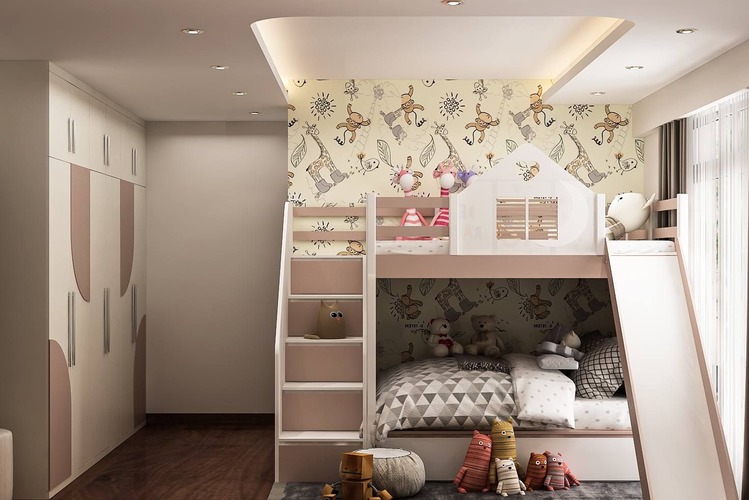 Modern Kid's Bedroom Design With Bunk Bed