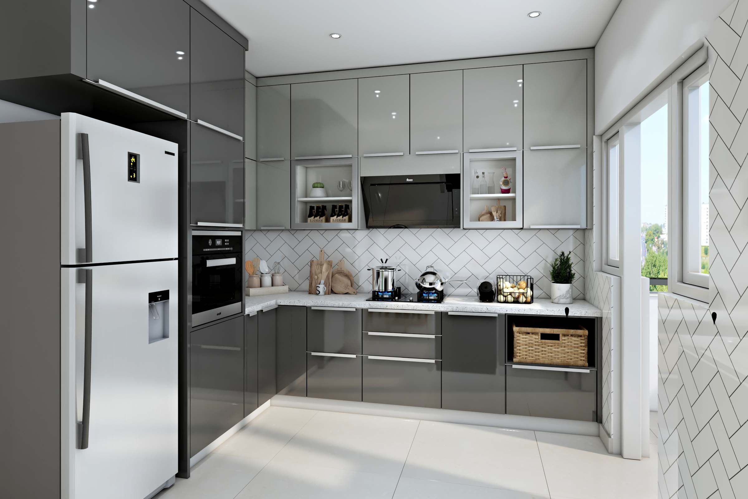 Kitchen Interiors In L Shape