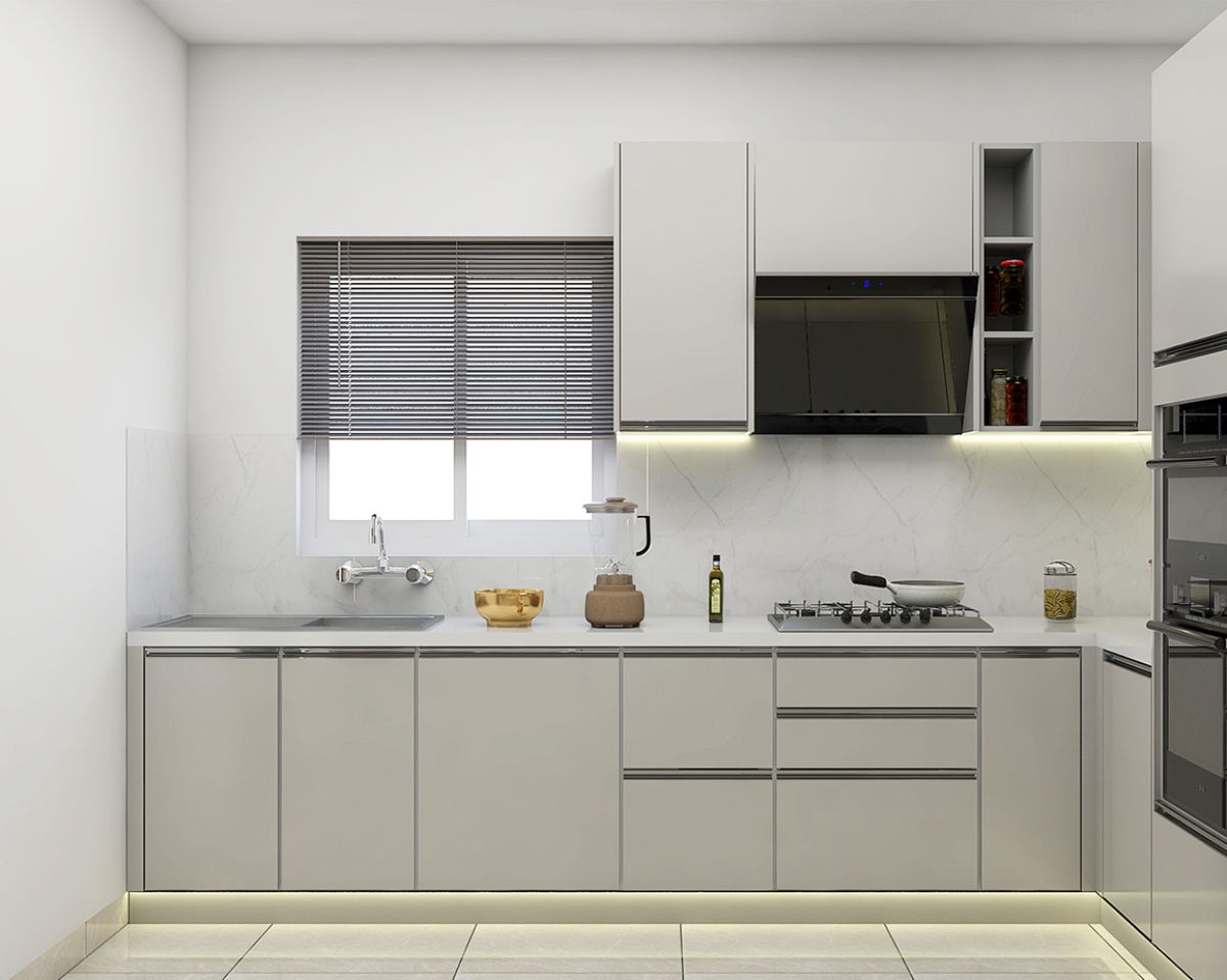 Modern U-Shaped Kitchen Design With Breakfast Counter