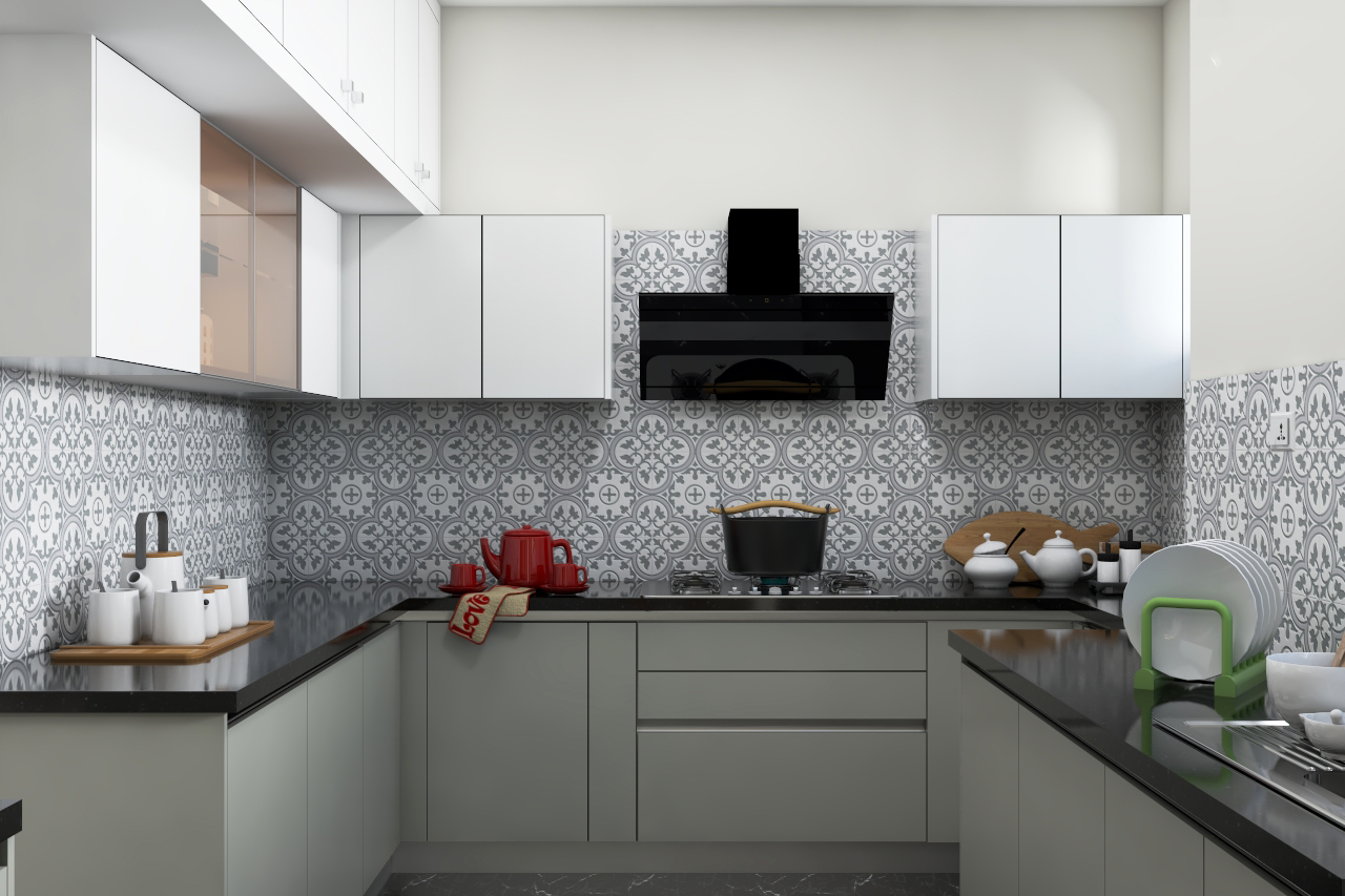 Grey Modern Kitchen Design With Loft Units