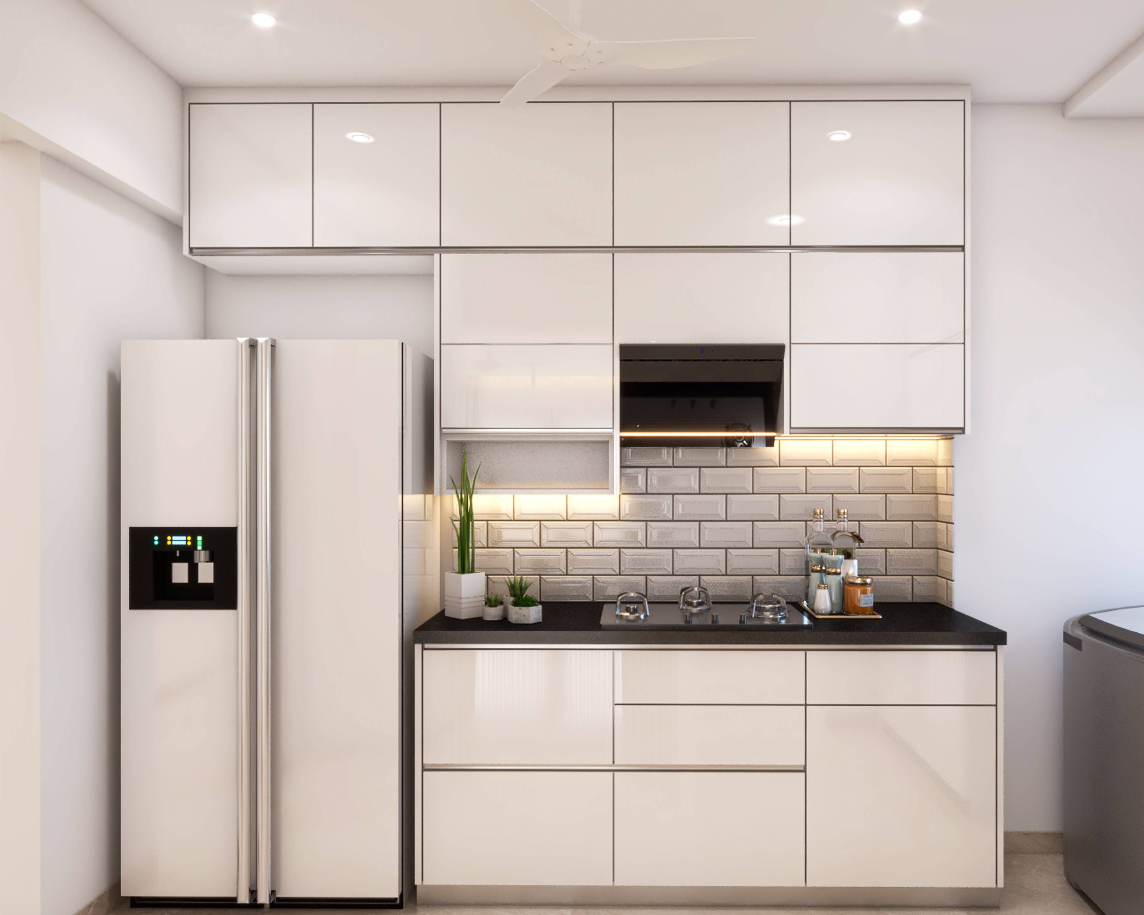 Modern All-White Open Kitchen Design