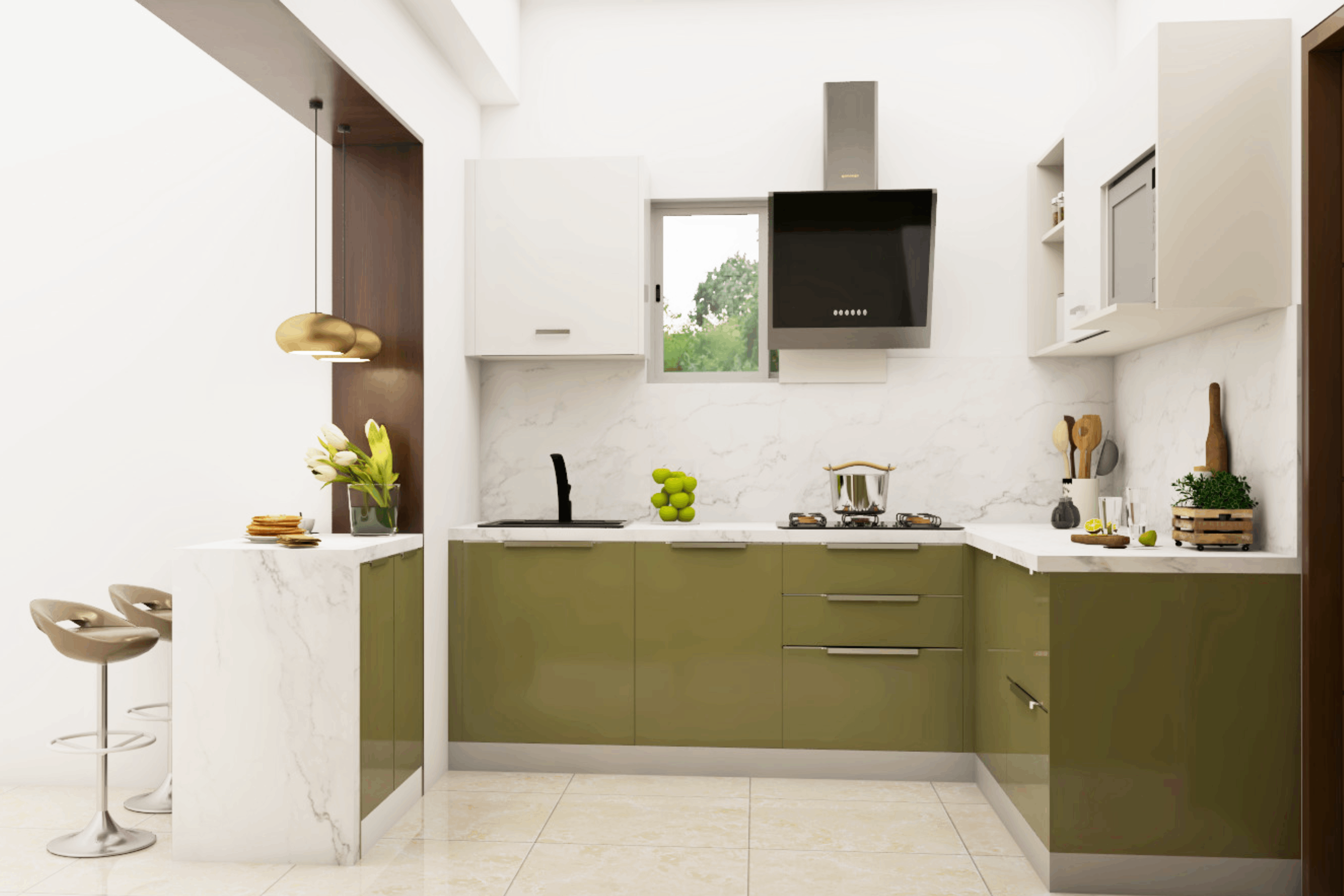 Modern Style Open Modular Kitchen Design