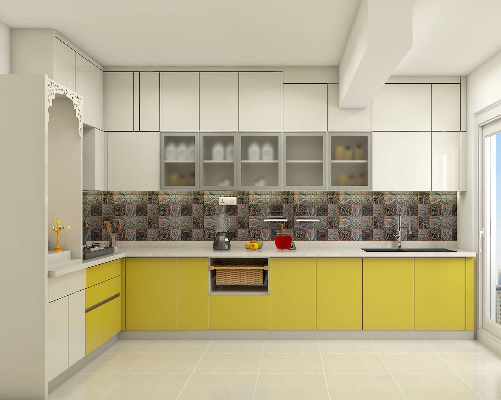 Modular Spacious Kitchen With L-Shaped Layout