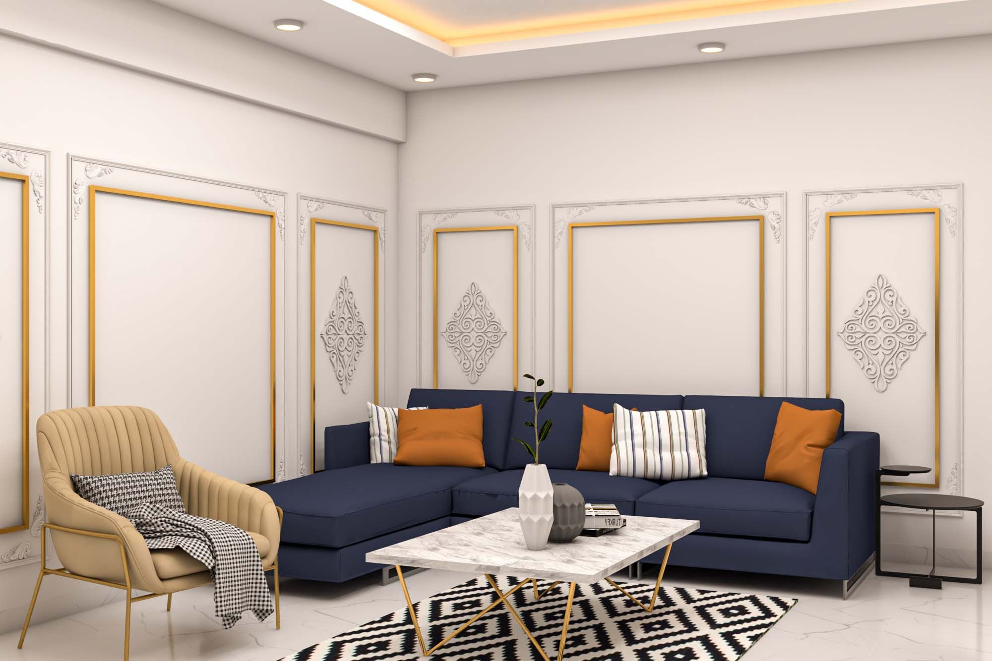 Spacious Living Room Design With Blue Sofa Livspace   91 1661335445 WEab0 