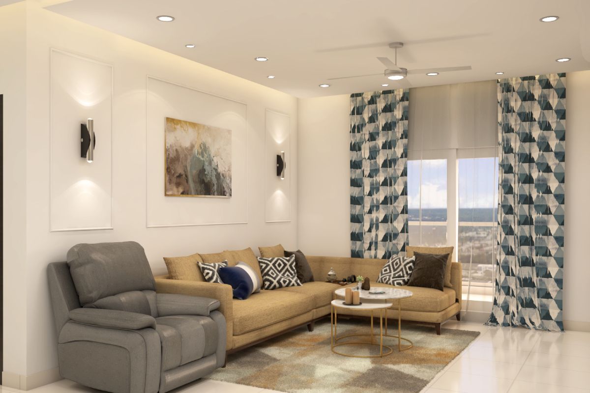 Classic Living Room Design With L-Shaped Sofa | Livspace