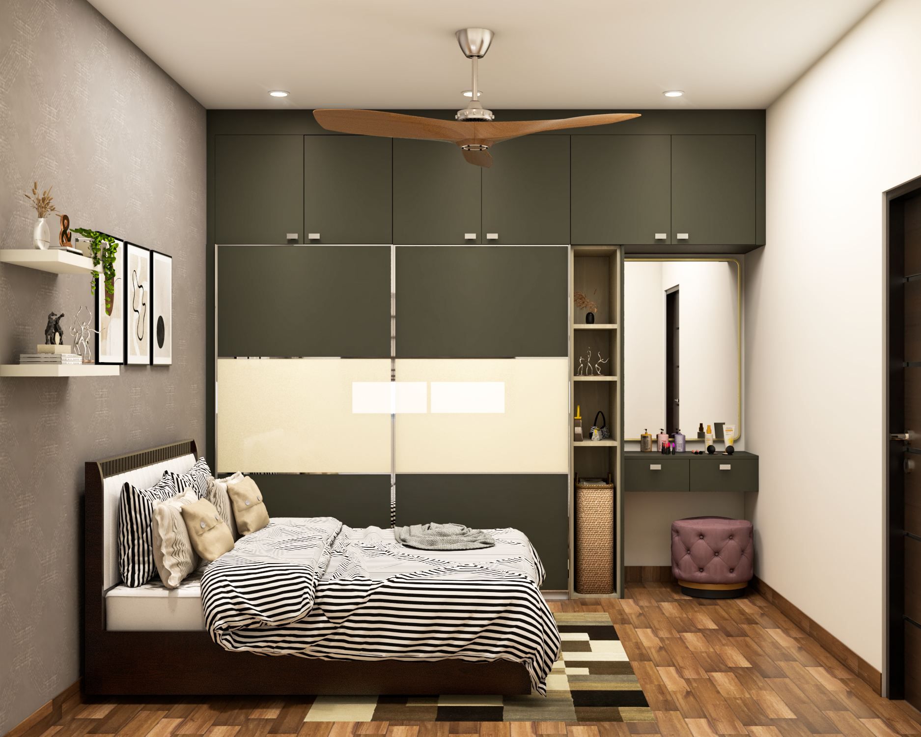 Modern Master Bedroom Design With Wardrobe Livspace