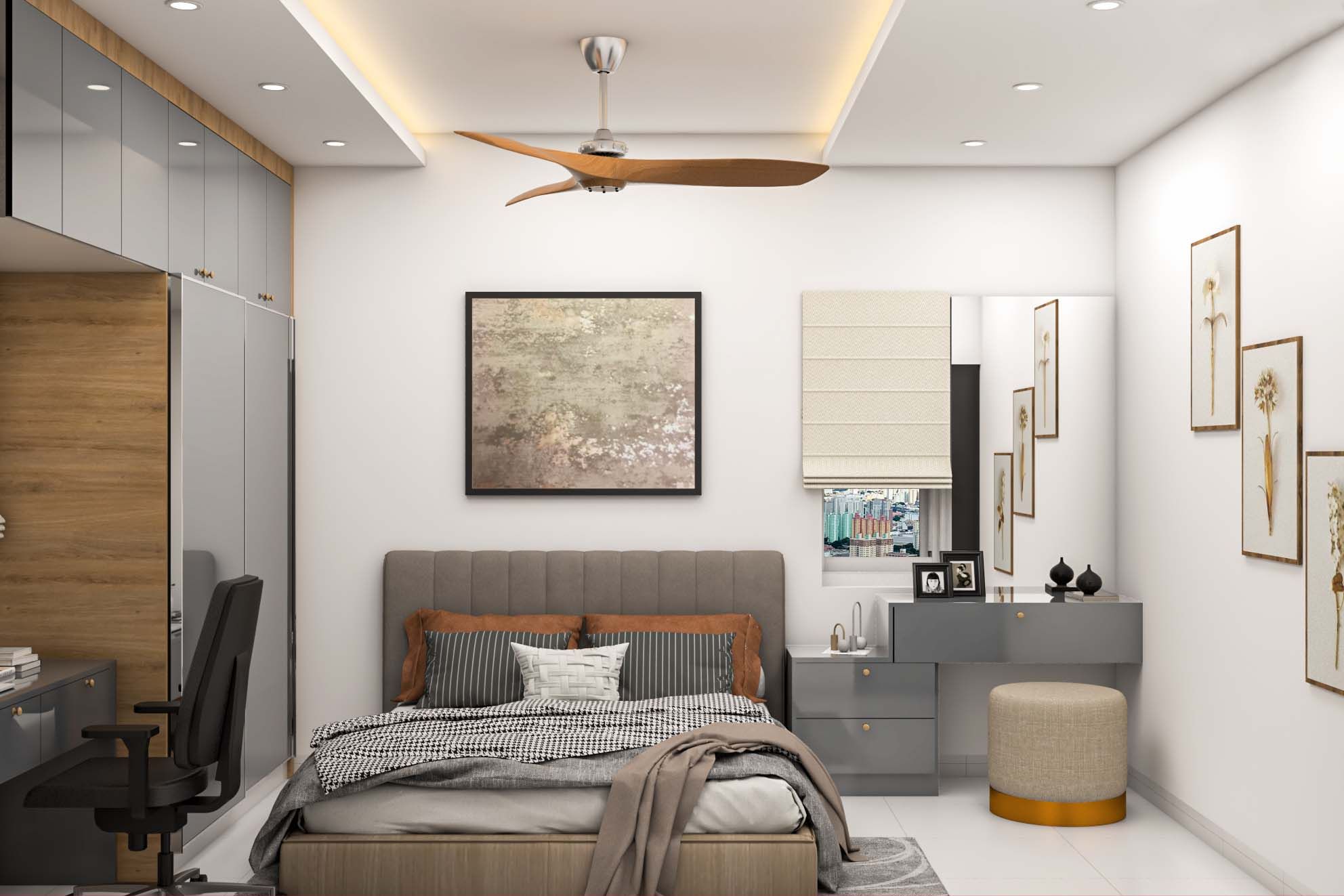 Spacious Guest Bedroom Design With An Earthy Palette | Livspace