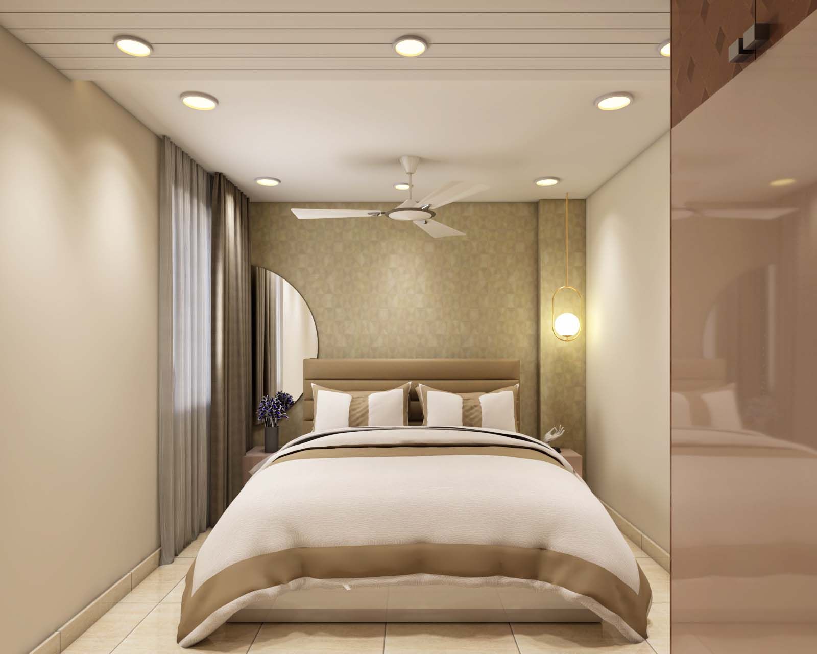 Modern Master Bedroom Design With Wallpaper