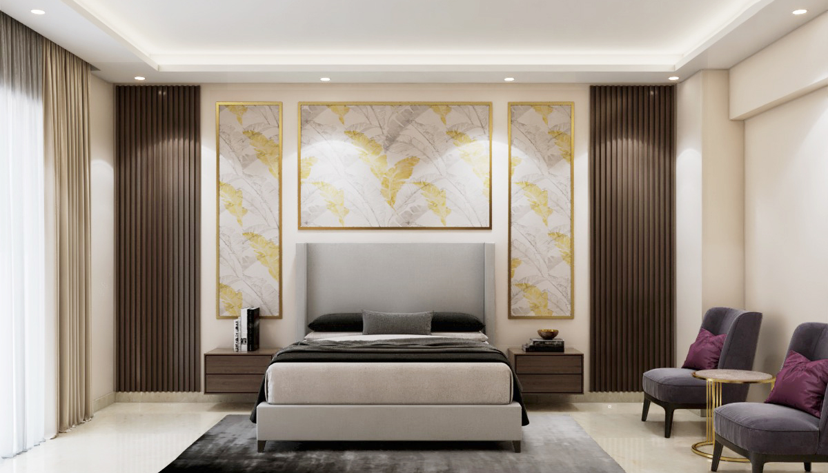 Elegant Master Bedroom With Modern Interior Design Livspace