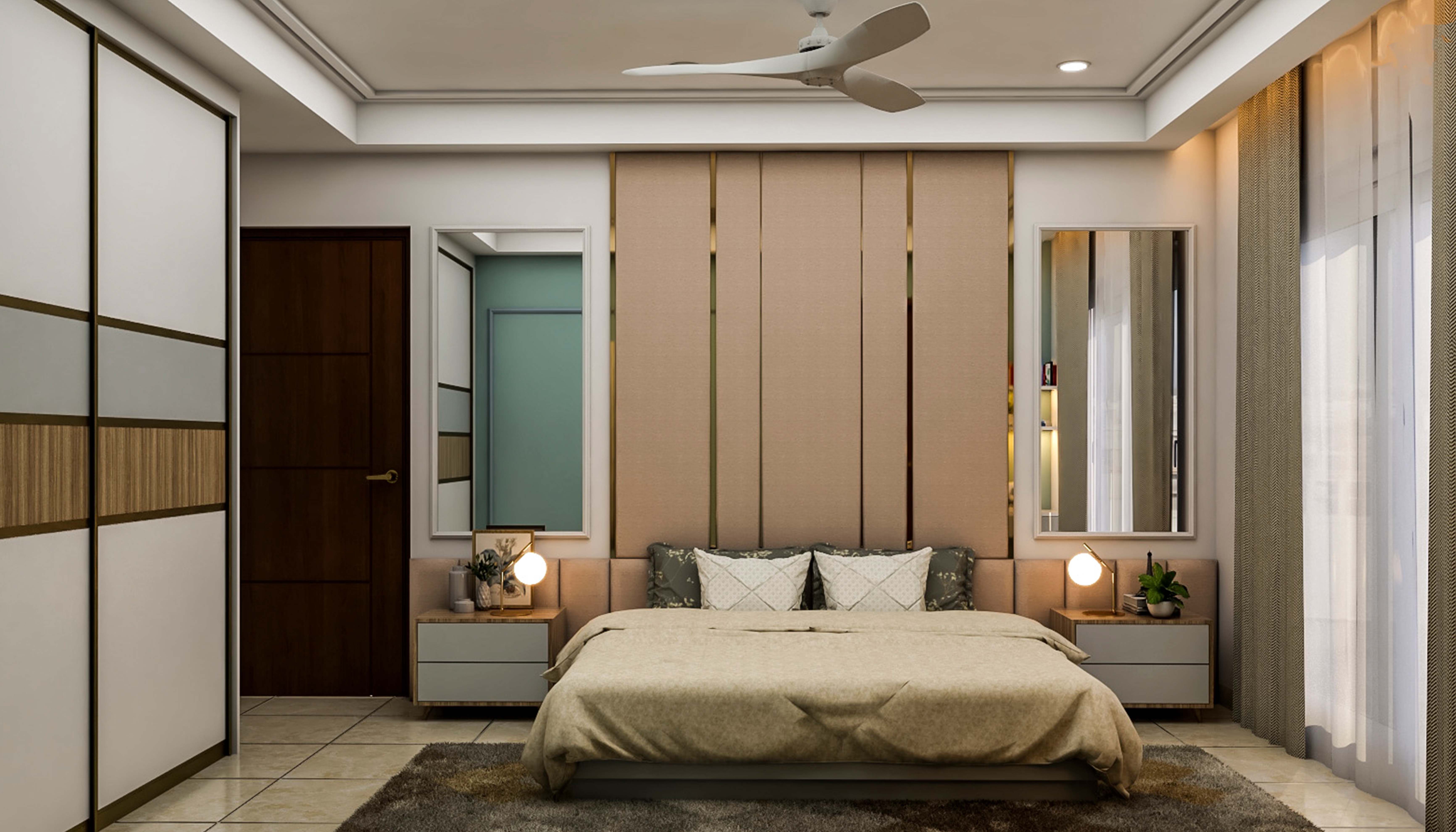 Modern Master Bedroom Design With Tufted Headboard Livspace