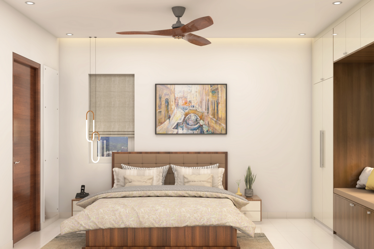 Contemporary Master Bedroom Design With Wardrobe