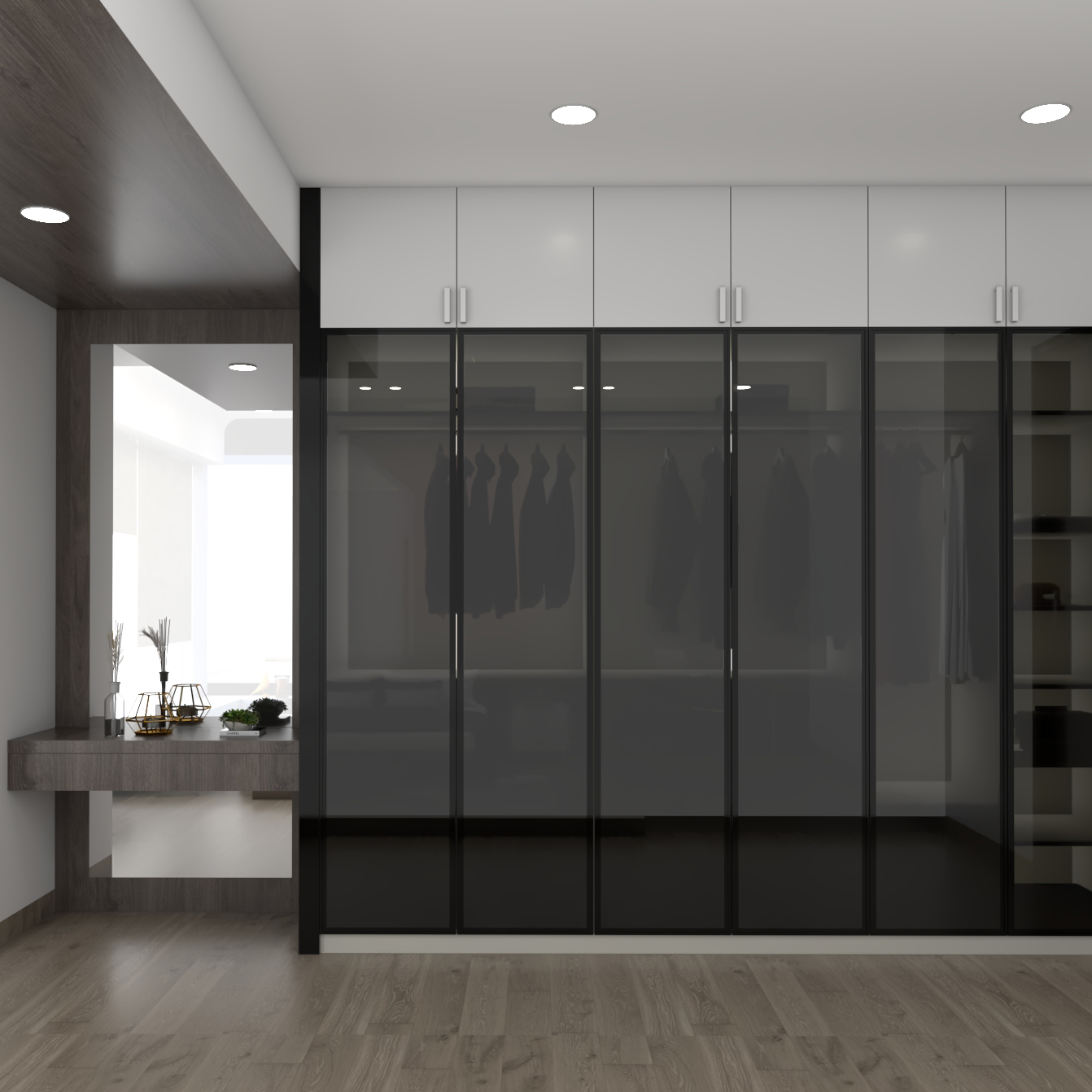 Modern Spacious Wardrobe Design Idea With Loft | Livspace