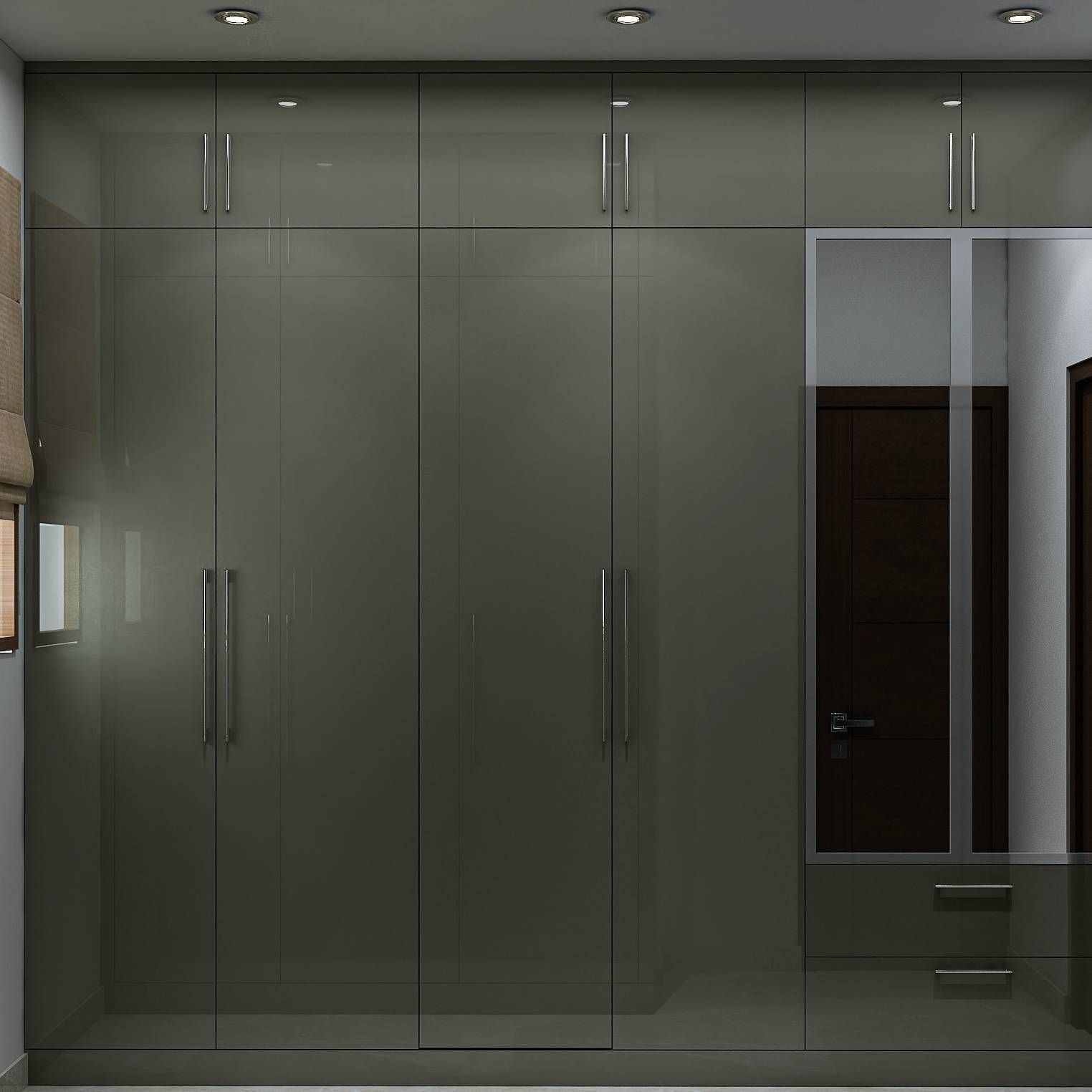 Modern Spacious Wardrobe Design With Mirror On the Door Livspace