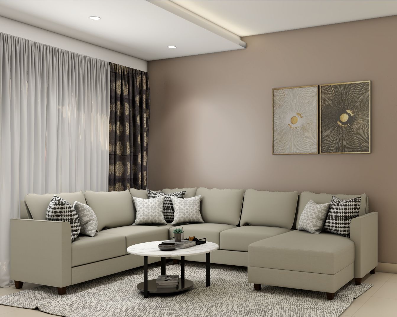 Design With Grey L Shaped Sofa Live