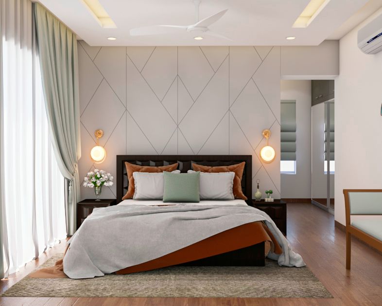 Spacious Modern Themed Convenient Master Bedroom Design Livspace