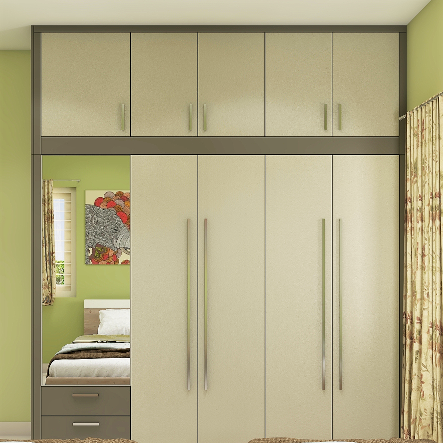 Pale Grey Themed Spacious Wardrobe Design With Contemporary Interiors